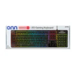 onn Wired LED Gaming Keyboard, Backlit, Gray - Image 2