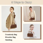 KWLET Women's Crossbody Bags Top-Handle Satchel Handbags Shoulder Bag Tote Purse Messenger Bags for Women Brown - Image 2