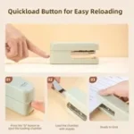 deli Stapler, Desktop Staplers, Office Stapler, 40 Sheet Capacity with Integrated Staple Remover, Green - Image 2