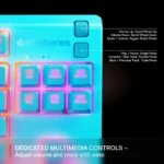 SteelSeries Apex 3 TKL Aqua RGB Gaming Keyboard — Tenkeyless Compact Form Factor — 8-Zone RGB Illumination — Water and Dust Resistant — Whisper-Quiet Gaming Switch - Image 3