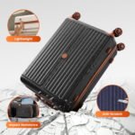 COBIZI Carry on Luggage Sets Hardside 20'' Carry on Suitcase with Spinner Wheels&TSA Lock,Lightweight 3 Piece Luggage Sets Black - Image 4