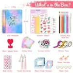 DIY Journal Kit for Girls - DIY Journal Set for Tween & Teen Girls, Gifts for Girls Stationery Set, Scrapbook & Diary Supplies Set, Journaling Art Crafts Kit - Image 5