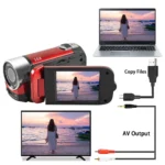 GARENAS Video Camera Camcorder Vlogging Camera Full HD 1080P Digital Camera（Red） - Image 3