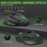 Wireless Gaming Mouse, 16000 DPI Adjustable, Bluetooth 5.2 & 2.4GHz Dual Mode, Lightweight, 10 Buttons, RGB Lighting, for PC Gaming & Office, Muzpu (Black) - Image 4