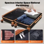 COBIZI Carry on Luggage Sets Hardside 20'' Carry on Suitcase with Spinner Wheels&TSA Lock,Lightweight 3 Piece Luggage Sets Black - Image 3