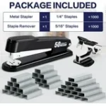 Deli Stapler Heavy Duty, 50 Sheet Capacity, Full Strip Staplers for Desk with 2000 Staples and Staple Remover, No Jam, Non-Slip Office Stapler with Staples for Office, Black - Image 3
