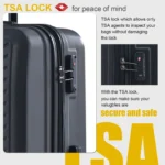Travelhouse 3 Piece Hardshell Luggage Set Hardside Lightweight Suitcase with TSA Lock Spinner Wheels 20in24in28in.(Black) - Image 4