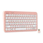 onn Mini Wireless Office Keyboard with USB Receiver, Pearl Blush Pink
