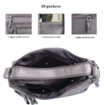 10 Pockets Crossbody Purses for Women Medium Pocketbooks Lightweight Ladies Satchel Bag Multi Pocket Shoulder Handbag - Image 2
