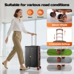 COBIZI Carry on Luggage Sets Hardside 20'' Carry on Suitcase with Spinner Wheels&TSA Lock,Lightweight 3 Piece Luggage Sets Black - Image 5