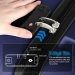 Luggage PC ABS Lightweight Suitcase with Wheels TSA Lock Hardshell Checked-Large Luggage 28 inch DarkBlue - Image 3