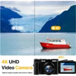 Digital Camera 4K Vlogging Camera for YouTube with 32G SD Card 180° 3''Flip Screen 16X Autofocus 48MP Video Cameras - Image 2