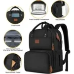 Matein 15.6in Laptop Backpack, Insulated Cooler Work Backpacks with Lunch Box and USB Port for Men Women, Black - Image 4