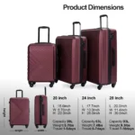 Travelhouse 3 Piece Hardshell Luggage Set Hardside Lightweight Suitcase with TSA Lock Spinner Wheels 20in24in28in.(Black) (Copy) - Image 3