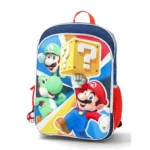 Nintendo Boys' "Game Time" Mario, Yoshi, and Luigi 17" Graphic Backpack, Blue
