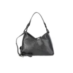 Time and Tru Women's River Faux Leather Small Hobo Shoulder Bag, Black