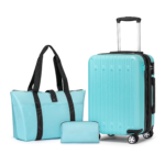 WEPLUS Hardside Carry On Luggage 3 Piece Luggage Sets TSA Lock Spinner Wheels 20" Suitcase with Cup Holder