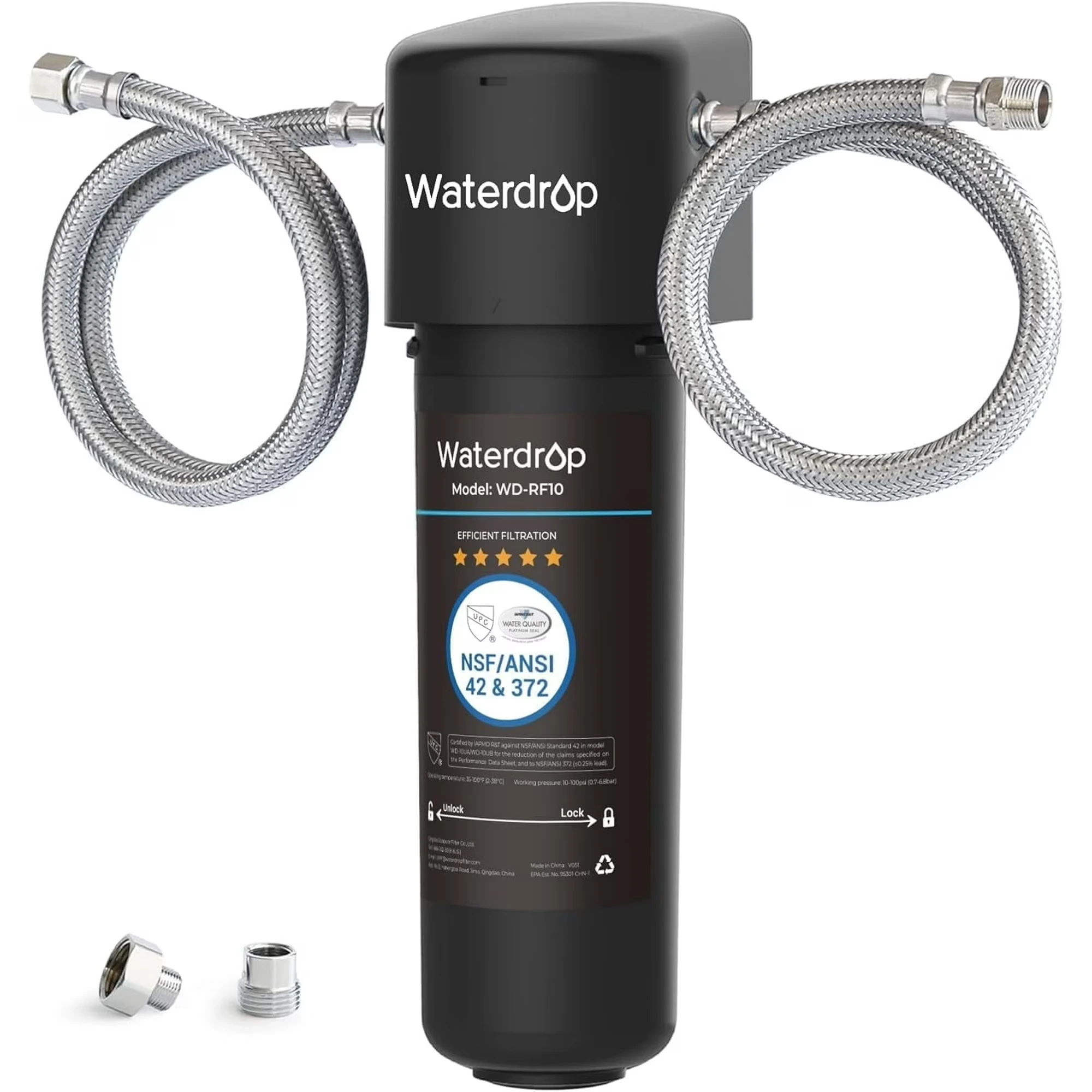 Waterdrop 10UA Under Sink Water Filter System, 8K Gallons High Chlorine Reduction Water Filtration System,Bad Taste & Odor, Under Counter Direct Connect to Kitchen Faucet - Image 1