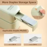 deli Stapler, Desktop Staplers, Office Stapler, 40 Sheet Capacity with Integrated Staple Remover, Green - Image 5