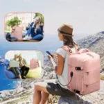 CshidWorld Travel Backpack for Women with USB Charging Port, TSA-Approved Laptop Backpack, Lightweight Carry On Backpack Fit 15.6” Laptop for Weekend Trips, Business Travel & Hiking, Pink - Image 7