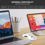 Hexamurby Ultralight Wireless Gaming Mouse,6 Kinds RGB Backlit,5 Levels Adjustable,Lightweight Honeycomb Shell Mice for PC Gamers(White) - Image 4