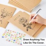 feela 30 Pack Blank Kraft Notebooks, Unlined Sketchbook Note Pad Travel Journal for Drawing Doodling Writing, Journal Bulk For Women Students Office School Supplies, A5, 60 Pages, 8.3” X 5.5” - Image 5
