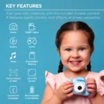 KinderPhoto Digital Camera for Kids - Blue, 3MP, 1080P Video, Games, and More! Merkury Innovations - Image 6