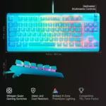 SteelSeries Apex 3 TKL Aqua RGB Gaming Keyboard — Tenkeyless Compact Form Factor — 8-Zone RGB Illumination — Water and Dust Resistant — Whisper-Quiet Gaming Switch - Image 4