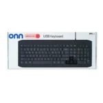 onn USB Computer Keyboard with 104-Keys, 5 ft Cable, Windows and Mac Compatible, Gray - Image 2