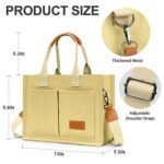 Gocvo Canvas Tote Bag for Women, Large Multi-Pocket Handbags for Woman, Crossbody Canvas Bag, Khaki - Image 4