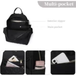 MMYGU Nylon Backpack Purse for Women Fashion Multipurpose Handbag Ladies Shoulder Bags Quilted Casual Travel Backpack Brown - Image 5