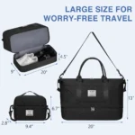 DAKOMM Women Travel Duffle Bag with Shoe Compartment, Carry on Overnight Bag Weekender Bag Travel Bag Duffel Tote Yoga Gym Bag with Wet Pocket and Toiletry Bag for Labor and Delivery, Black - Image 7