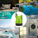 FLUENTPOWER 1/4HP Utility Pump 1900GPH Portable Submersible Sump Pump, Manual Control with 16.4 Ft Cord for Draining Water from Pool Pond Garden Hot Tub Basement Tankless Heater Liquids - Image 5