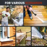 NEXPOW 1000PSI Cordless Pressure Washer, 2.4GPM Portable Power Washer with 6-in-1 Adjustable Nozzle, Power Cleaner with 32.8ft Hose for Cars/Patios - Image 6