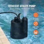 KFFKFF 1/3 HP Sump Pump, 2450 GPH Flow Rate & 30 ft Elevation Dirty Water Pump, Submersible Utility Pump with 10 ft Power Cord for Pool, Pond, and Basement - Image 6