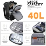 Travel Backpacks For Women And Men, Flight Approved Carry On Backpack, Water Resistant Large Casual Daypack Fit 17 Inch Laptop with USB Charging Port, The Best Gift Choice For Christmas - Image 3