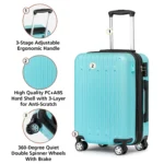 WEPLUS Hardside Carry On Luggage 3 Piece Luggage Sets TSA Lock Spinner Wheels 20" Suitcase with Cup Holder - Image 8