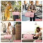 XUEYU 40L Gym Bag, Convertible Duffle Bag with Shoes Compartment and Wet Pocket, Gym Backpack Waterproof Sports Bags for Men with 2 Bottle Holders Multipurpose Weekender Overnight Bag -Pink - Image 3