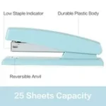 Deli Stapler, Desktop Stapler, Office Stapler, 20 Sheet Capacity, Includes 1000 Staples and Staple Remover, Blue - Image 6