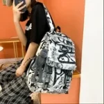 Large Capacity Backpack Cool Graffiti School bags Sports Travel Backpack College Bag with Pendant - Image 7