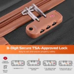 COBIZI Carry on Luggage Sets Hardside 20'' Carry on Suitcase with Spinner Wheels&TSA Lock,Lightweight 3 Piece Luggage Sets Black - Image 8