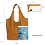 Montana West Slouchy Hobo Bags for Women Soft Designer Shoulder Purses Ladies Top Handle Handbag, Tawny Brown - Image 6