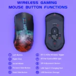 Ecomoment Wireless Gaming Mouse,24000DPI,6Programmable Buttons,75H Battery Life,Snake-Skin Rgb,3 Mode USB-C Wired/2.4GHz/Bluetooth 5.3,Rechargeable Gaming Mice for PC/PS5/Mac/Computer/Laptop/Tablet - Image 5