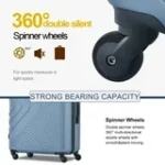 Travelhouse 3 Piece Hardshell Luggage Set Hardside Lightweight Suitcase with TSA Lock Spinner Wheels 20in24in28in.(Blue) - Image 9