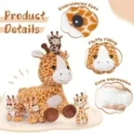 Muiteiur 5-Piece Giraffe Plush Set – 21.6″ Mommy Giraffe with 4 Baby Giraffes – Soft Stuffed Animal Toys for Kids - Image 5