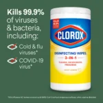 Clorox Disinfecting and Cleaning Wipes – Crisp Lemon & Fresh Scent, 75 Count Each, 3 Pack | Kills 99.9% of Germs & Bacteria - Image 6