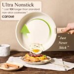 Carote 15-Piece Granite Nonstick Cookware Set – Removable Handles, Induction Compatible, Oven-Safe Pots & Pans, Cream White - Image 3
