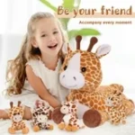 Muiteiur 5-Piece Giraffe Plush Set – 21.6″ Mommy Giraffe with 4 Baby Giraffes – Soft Stuffed Animal Toys for Kids - Image 6