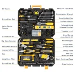 Ktaxon 198-Piece Comprehensive Tool Set – Household & Auto Repair Hand Tools with Storage Case (Yellow) - Image 6