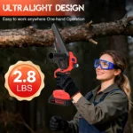 UNTIMATY 6" Mini Cordless Chainsaw – Handheld Wood Cutter with 2 Batteries & 2 Chains for Tree Trimming and DIY Projects - Image 6